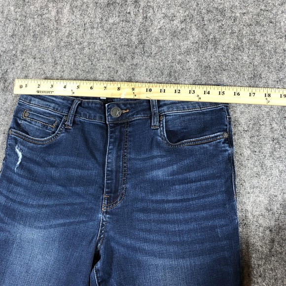 KUT From The Kloth Women's 10 Blue Skinny Ankle Raw Hem Distressed Jeans - Picture 12 of 16